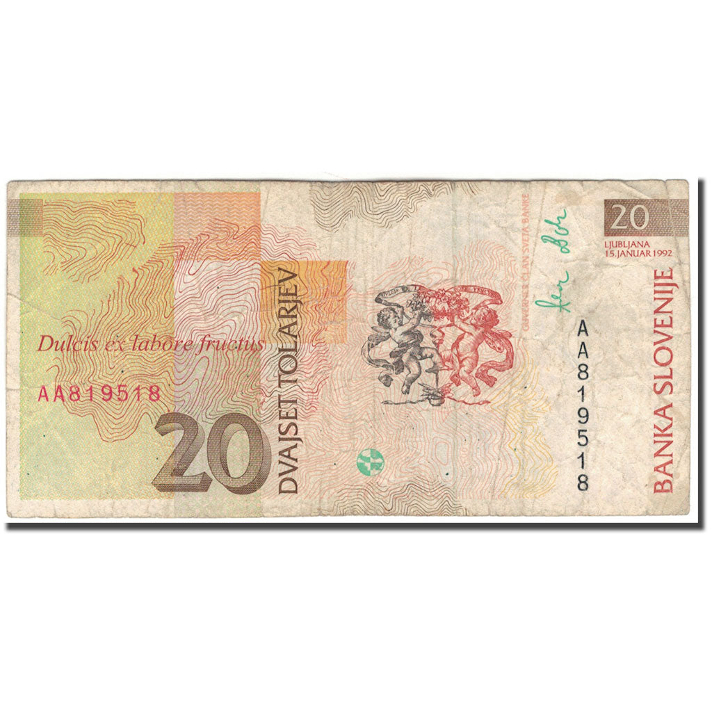 Banknote, Slovenia, 20 Tolarjev, 1992-01-15, KM:12a, F(12-15)