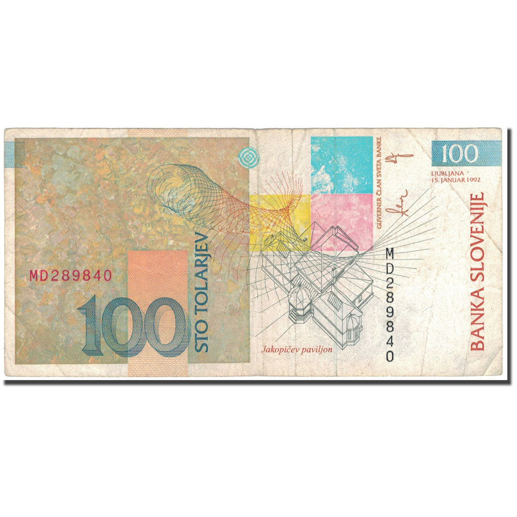 Banknote, Slovenia, 100 Tolarjev, 1992-01-15, KM:14A, VF(30-35)