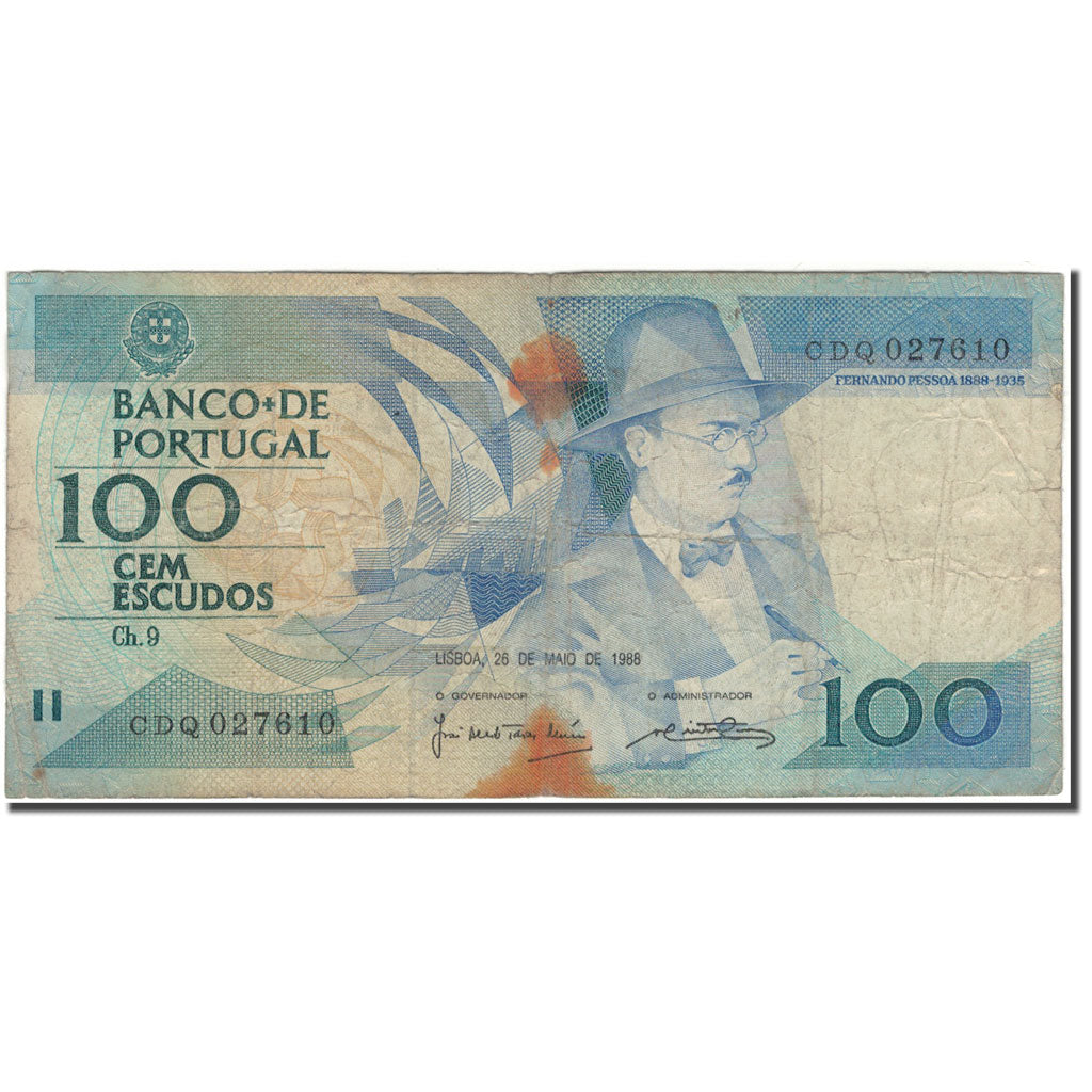 Banknote, Portugal, 100 Escudos, 1988-05-26, KM:179e, F(12-15)