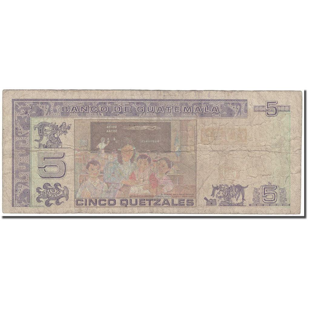 Biljet, Guatemala, 5 Quetzales, KM:100, B