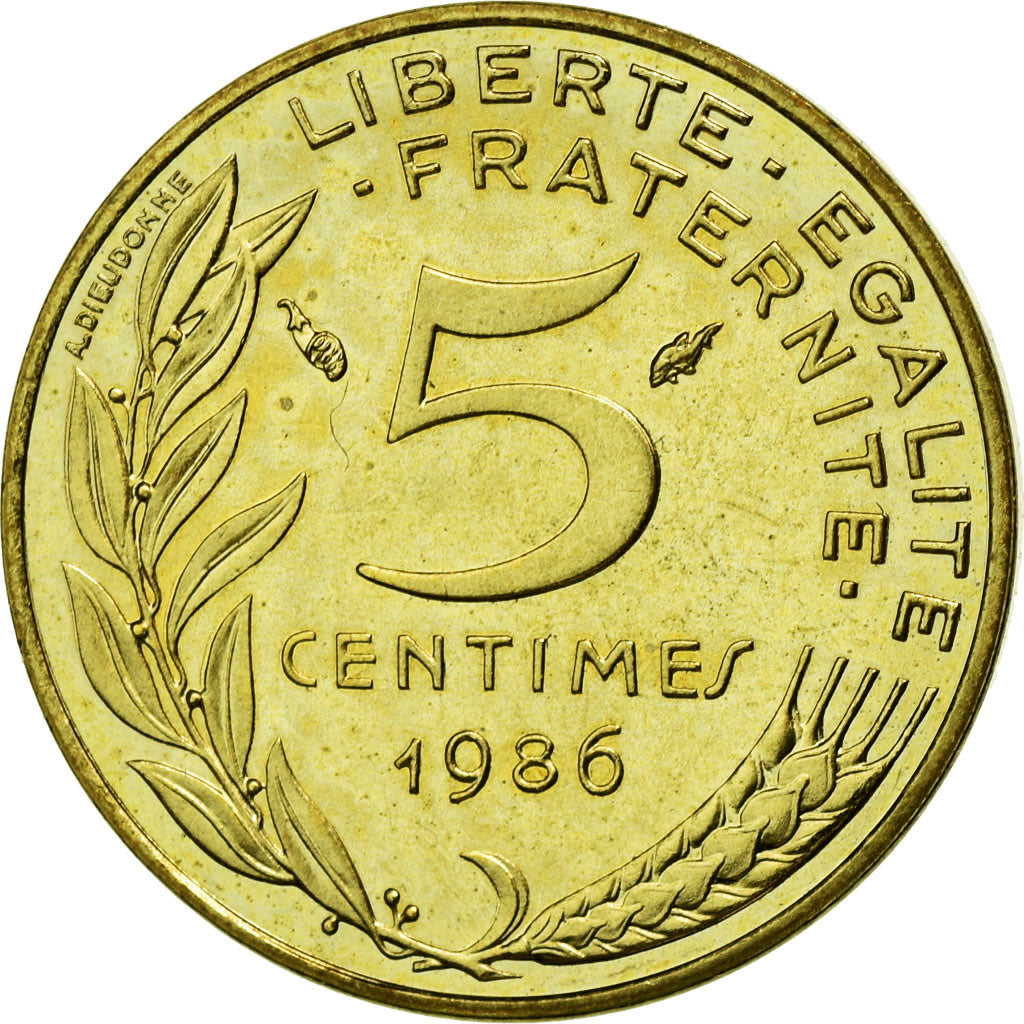 Monnaie, France, Marianne, 5 Centimes, 1986, FDC, Aluminum-Bronze, Gadoury:175