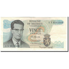Banknote, Belgium, 20 Francs, 1964-06-15, KM:138, AU(50-53)