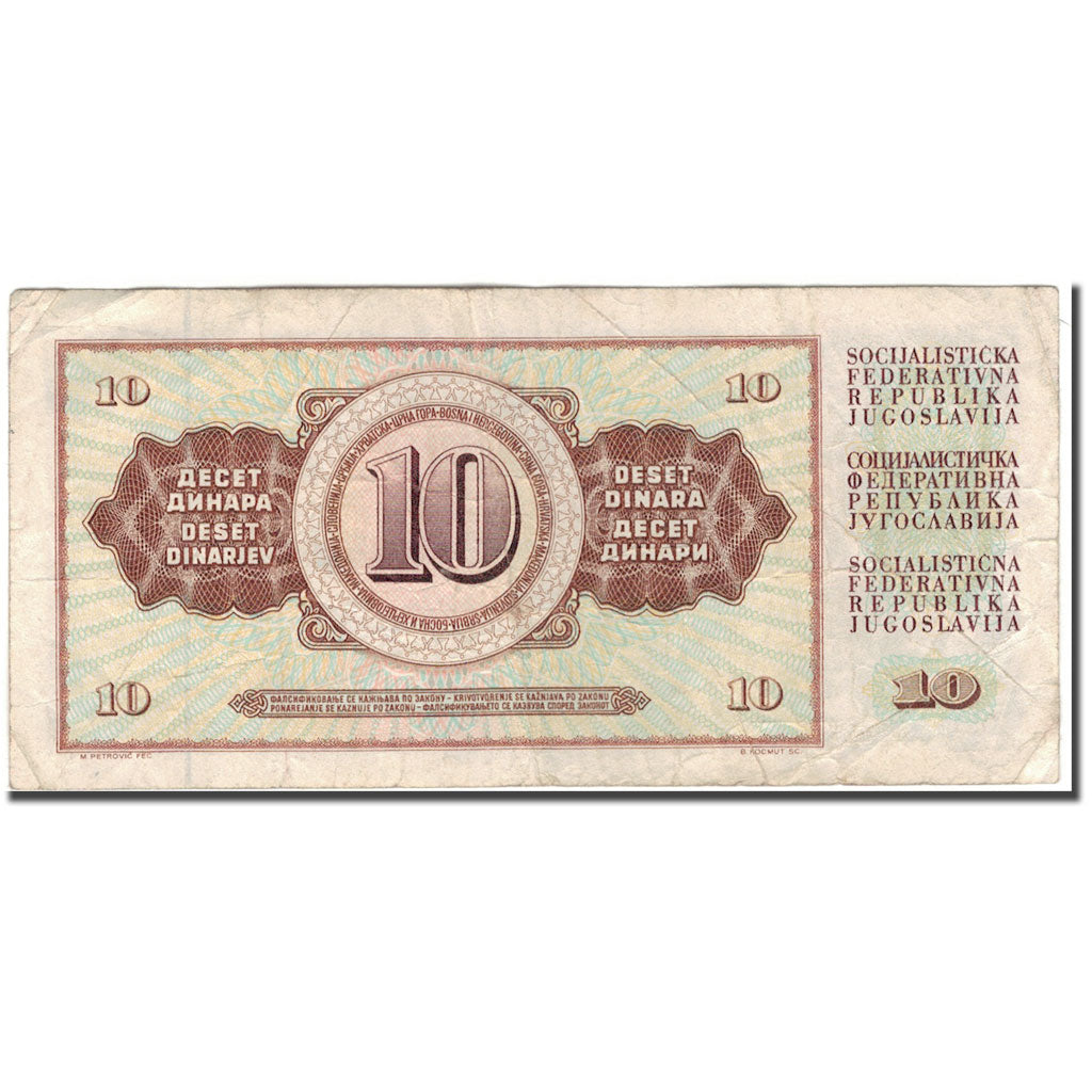 Banknote, Yugoslavia, 10 Dinara, 1978, KM:87a, F(12-15)