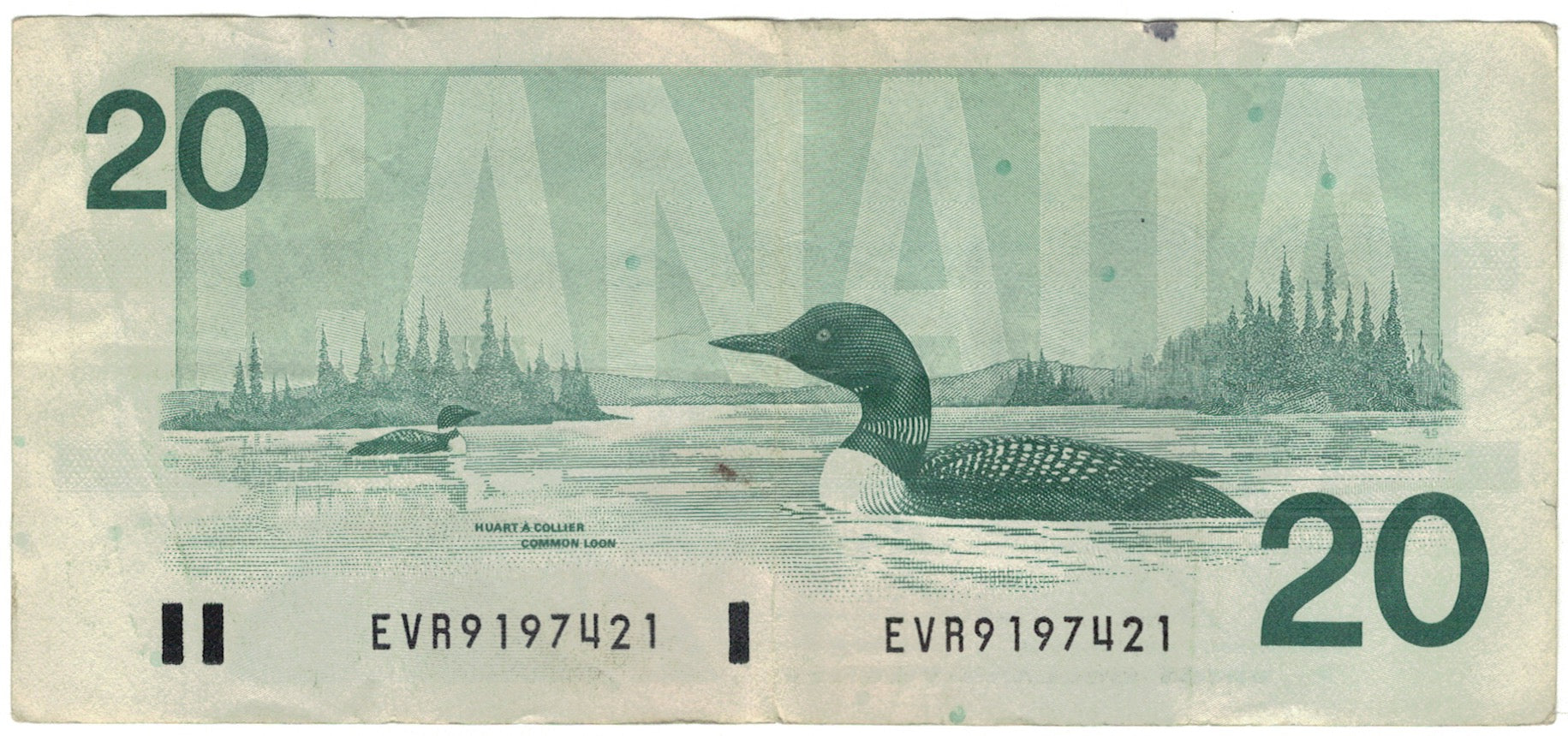 Billet, Canada, 20 Dollars, 1991, KM:97b, TTB