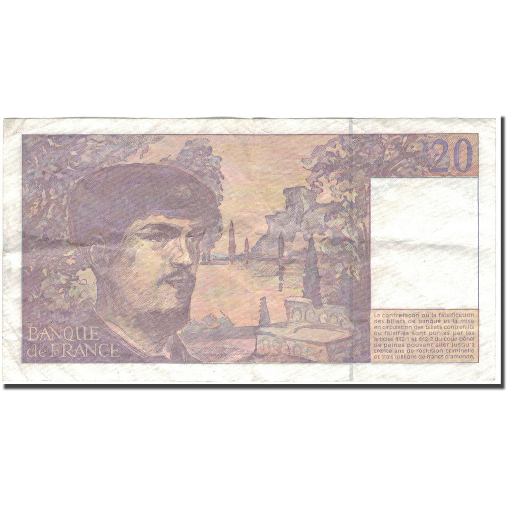 France, 20 Francs, Debussy, 1997, VF(30-35), Fayette:66 ter.2, KM:151i