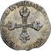 Francia, Henri III, 1/4 Ecu croix de face, 1578, Rennes, Plata, BC+, Gadoury:494