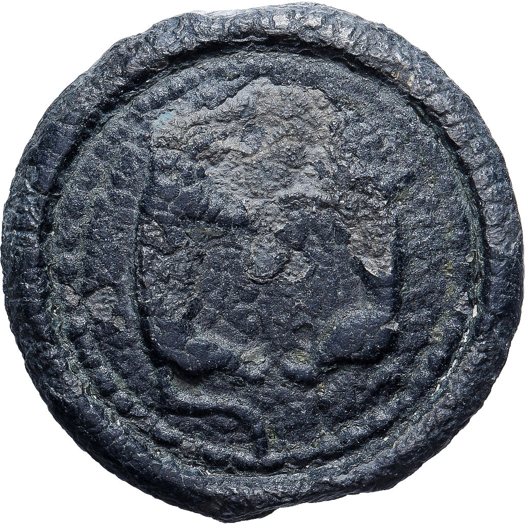 Suessiones, Bronze aux animaux affrontés, c. 60-50 BC, Classe II, Potin