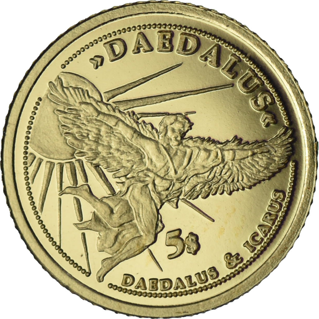 Solomon Islands, Elizabeth II, 5 Dollars, Daedalus, 2008, Gold, MS(65-70)