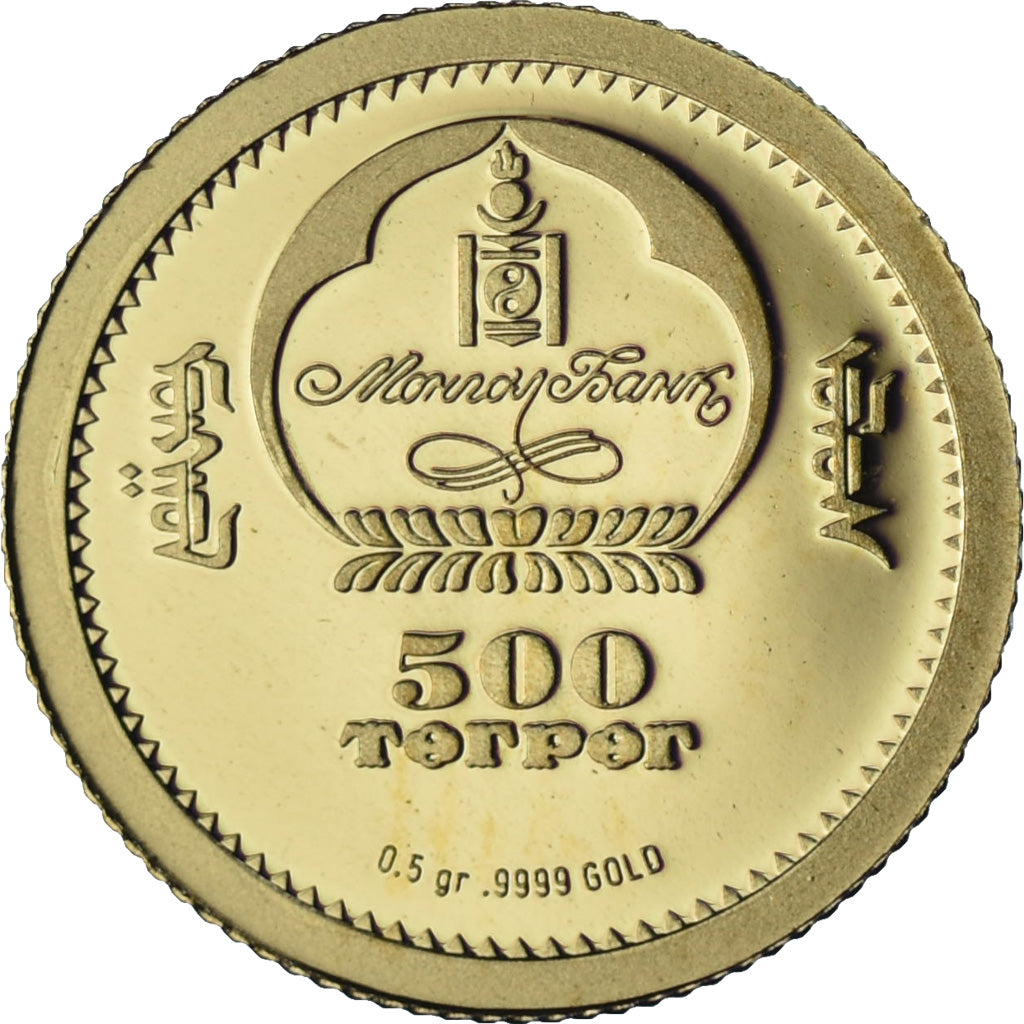 Mongolia, 500 Tögrög, Alfred Nobel, 2007, Oro, FDC