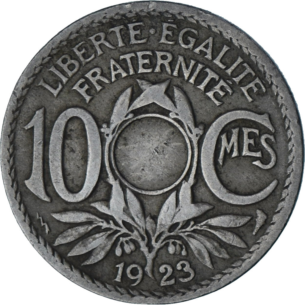 France, 10 Centimes, Lindauer, 1923, Poissy, Non trouée, Cupro-nickel, TTB+