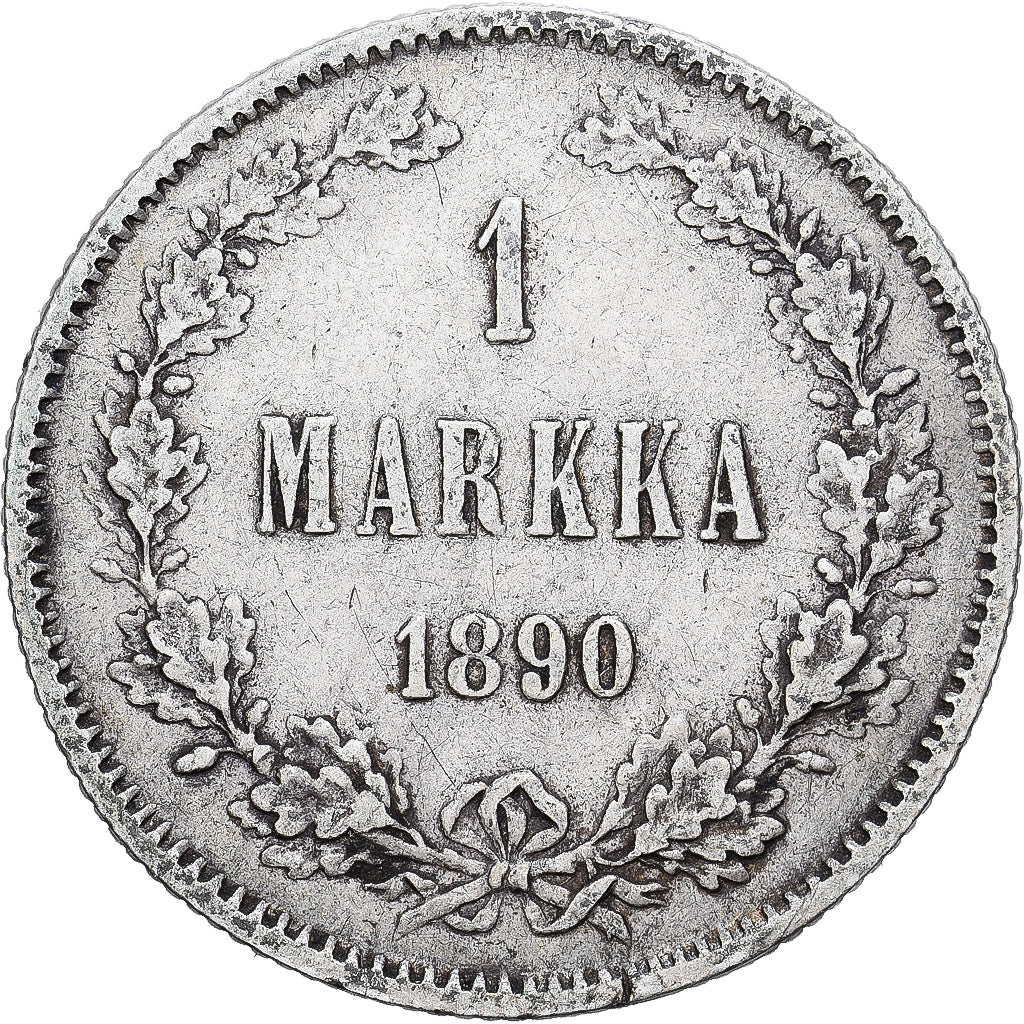 Finlandia, Alexander III, Markka, 1890, Helsinki, Srebro, AU(50-53), KM:3.2