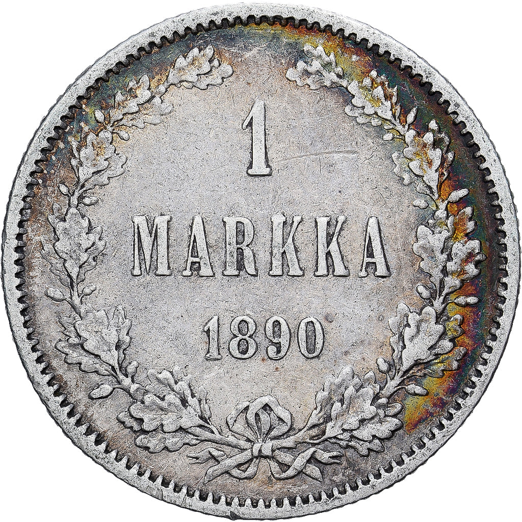 Finlândia, Alexander III, Markka, 1890, Helsinki, Prata, AU(55-58), KM:3.2