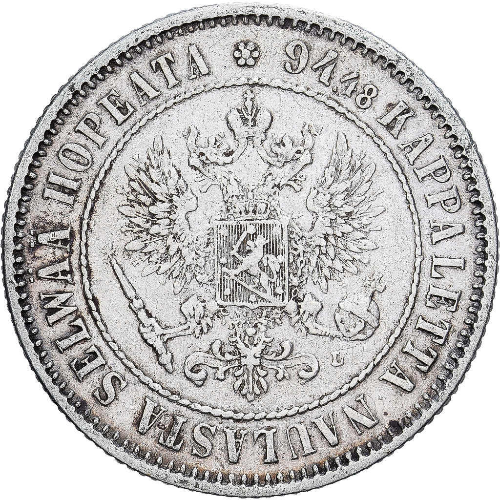 Finland, Alexander III, Markka, 1890, Helsinki, Silver, AU(55-58), KM:3.2