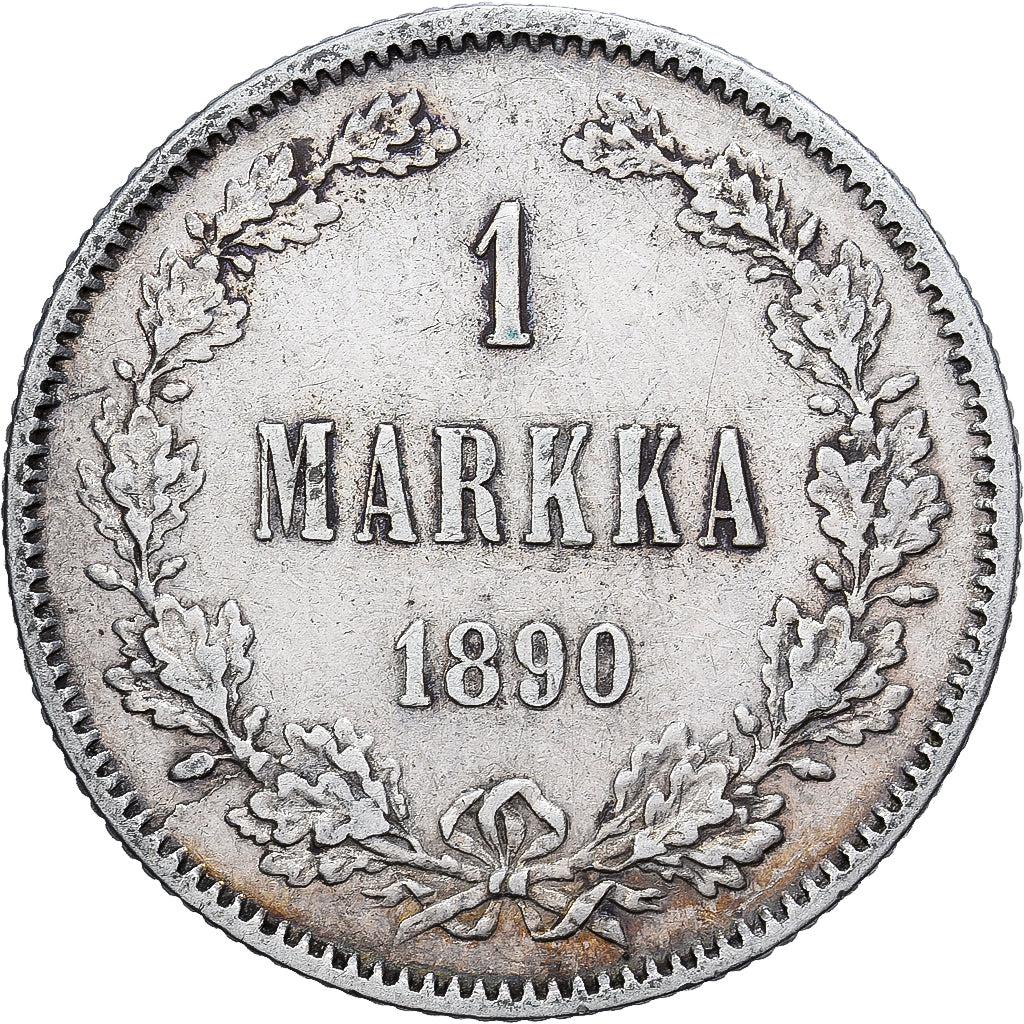 Finland, Alexander III, Markka, 1890, Helsinki, Silver, AU(55-58), KM:3.2