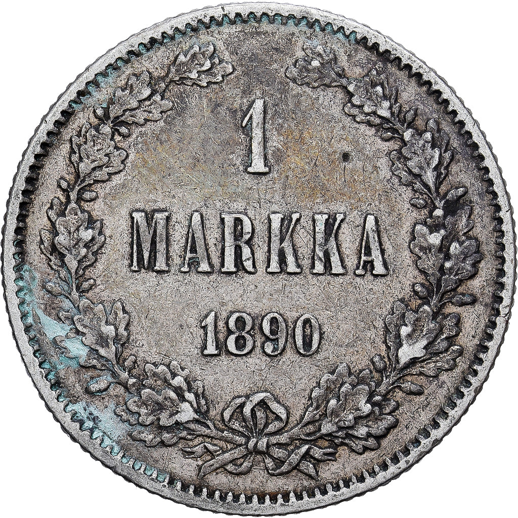 Finlândia, Alexander III, Markka, 1890, Helsinki, Prata, AU(55-58), KM:3.2