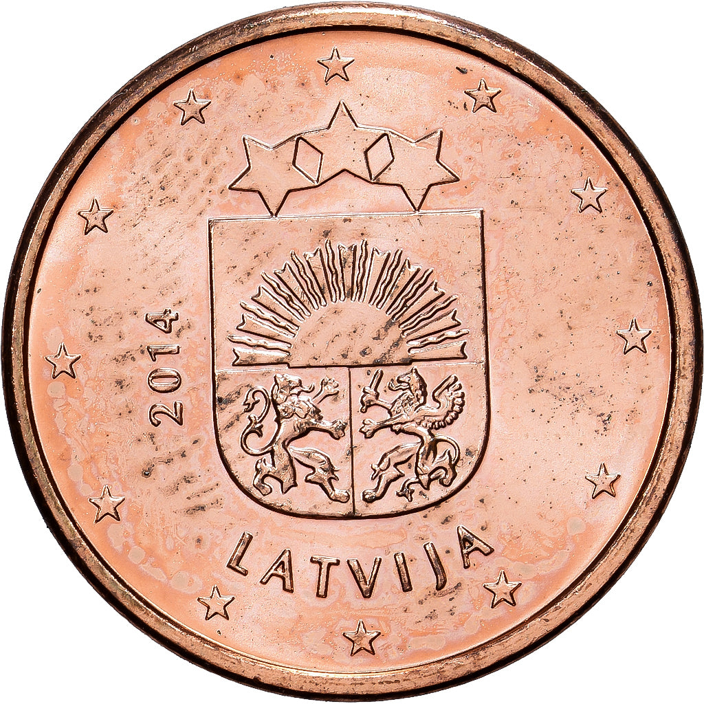 Lettonia, Euro Cent, 2014, BU, SPL+, Acciaio placcato rame, KM:150