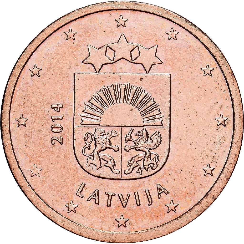 Lettonia, 2 Euro Cent, 2014, BU, SPL+, Acciaio placcato rame, KM:151