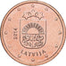 Lettonia, 2 Euro Cent, 2014, BU, SPL+, Acciaio placcato rame, KM:151