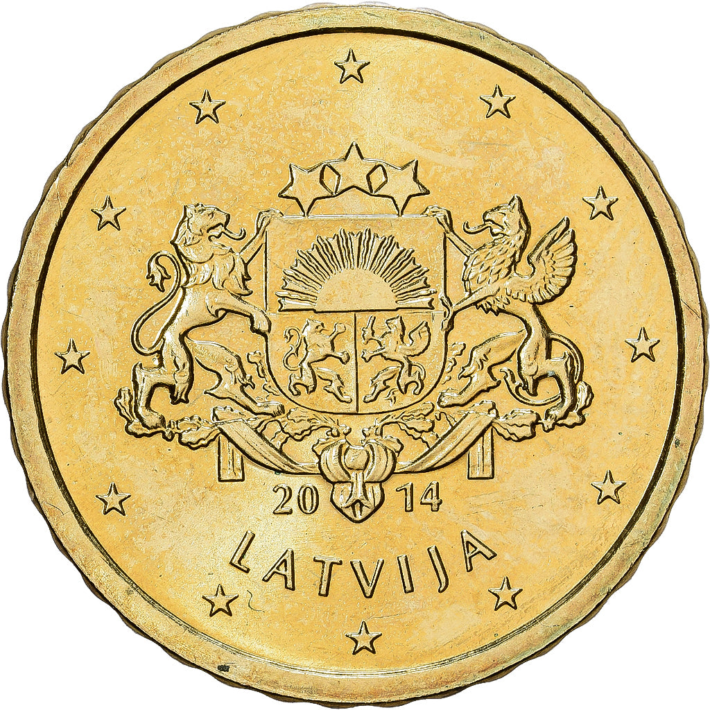 Lettonia, 10 Euro Cent, 2014, BU, SPL+, Nordic gold, KM:153