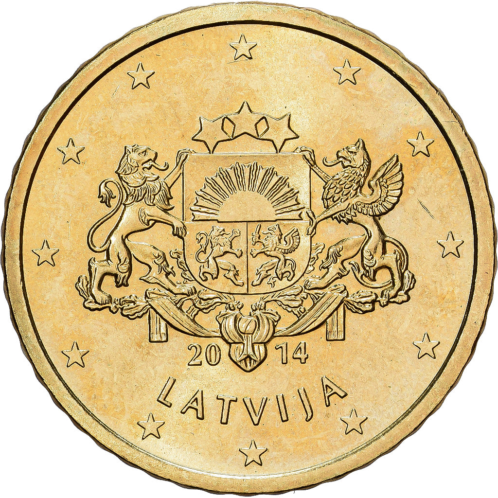 Latvia, 50 Euro Cent, 2014, BU, MS(64), Nordic gold, KM:155