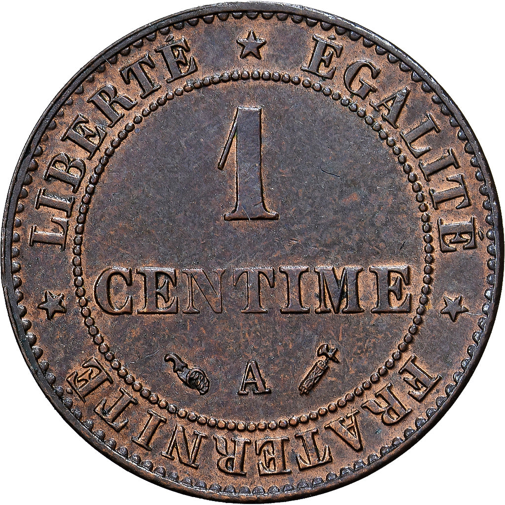 Francia, 1 Centime, Cérès, 1890, Paris, Bronzo, SPL+, Gadoury:88