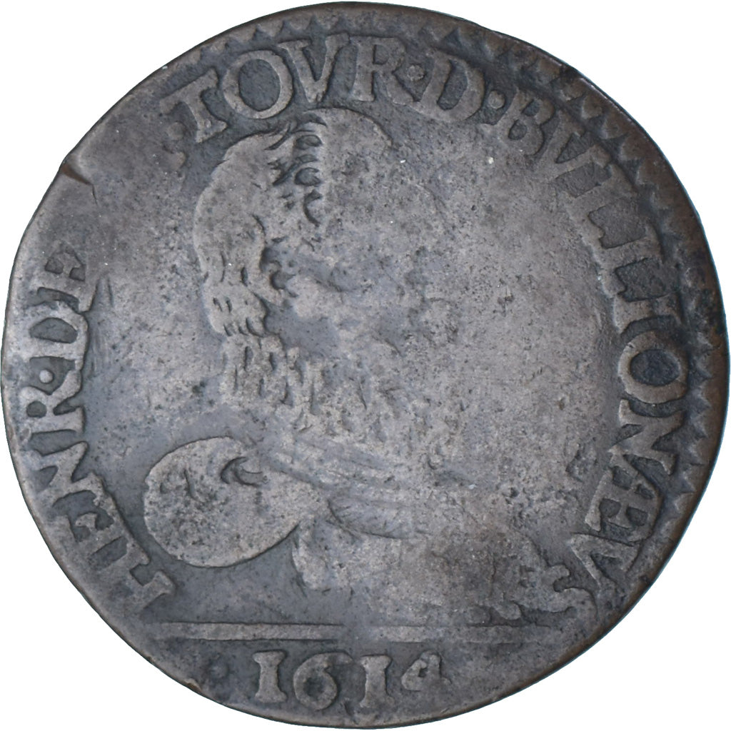 Principato di Sedan, Henri de la Tour d'Auvergne, Liard, 1614, Sedan, Rame, MB