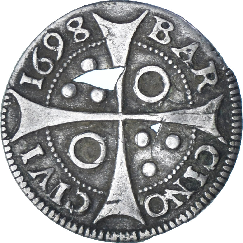 Spain, Principauté de Catalogne, Carol II, Croat, 1698, Barcelona, Silver