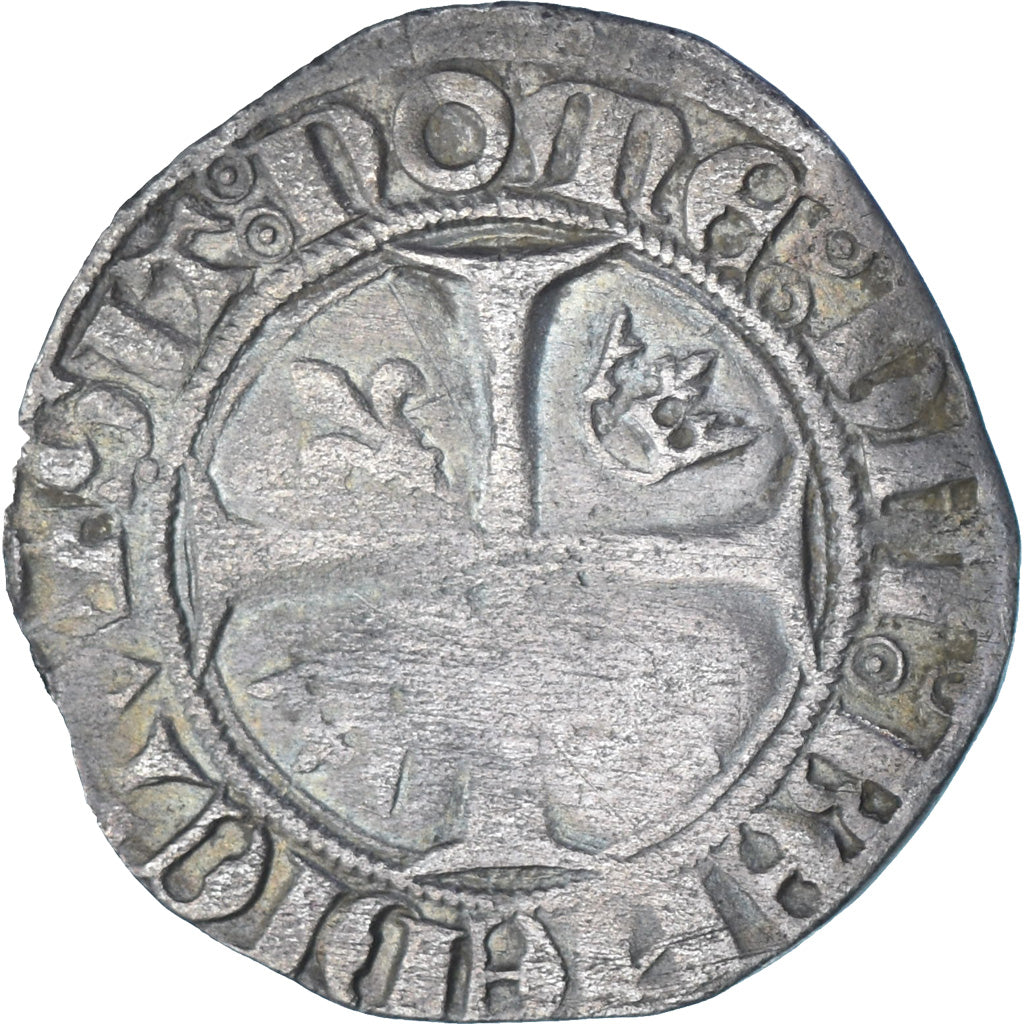 Frankreich, Charles VI, Blanc Guénar, 1380-1422, Cremieu, Billon, S+