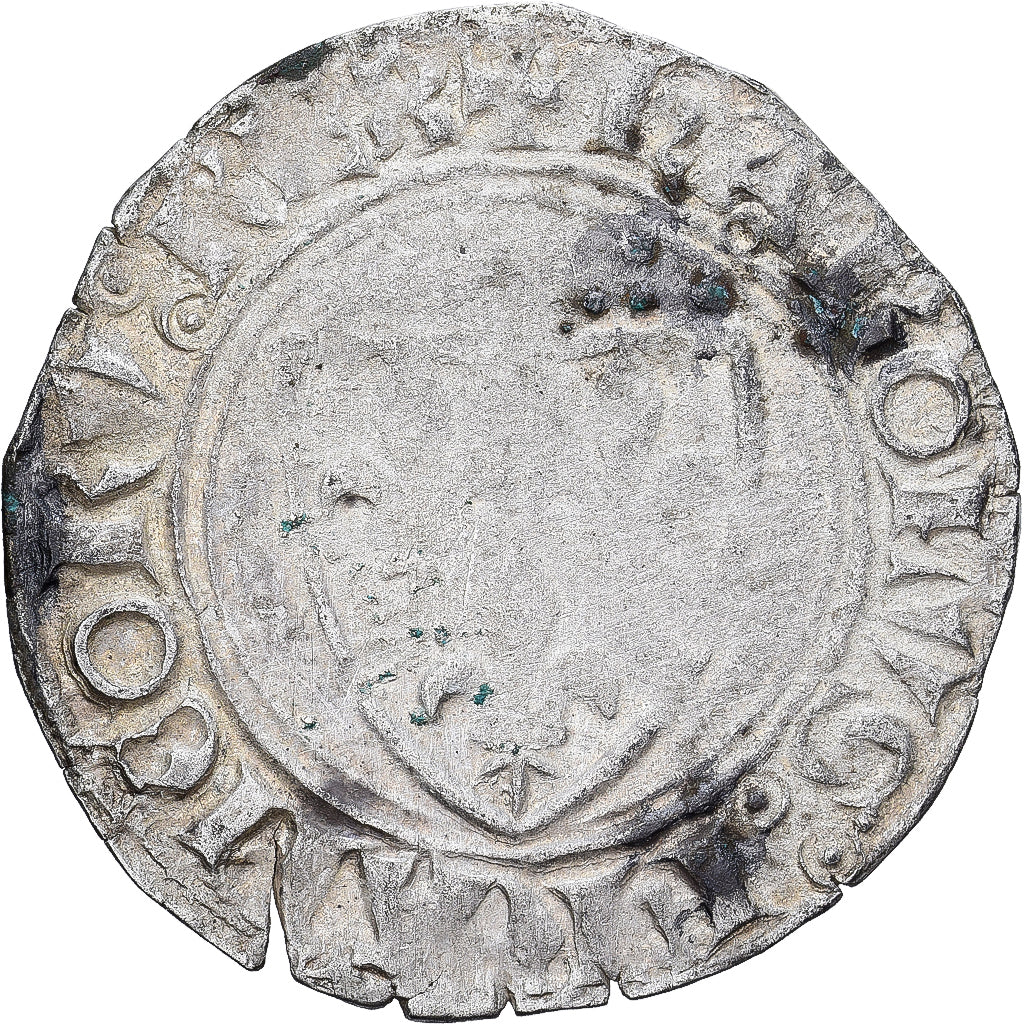 France, Charles VI, Blanc Guénar, 1380-1422, Romans, Billon, VF(30-35)