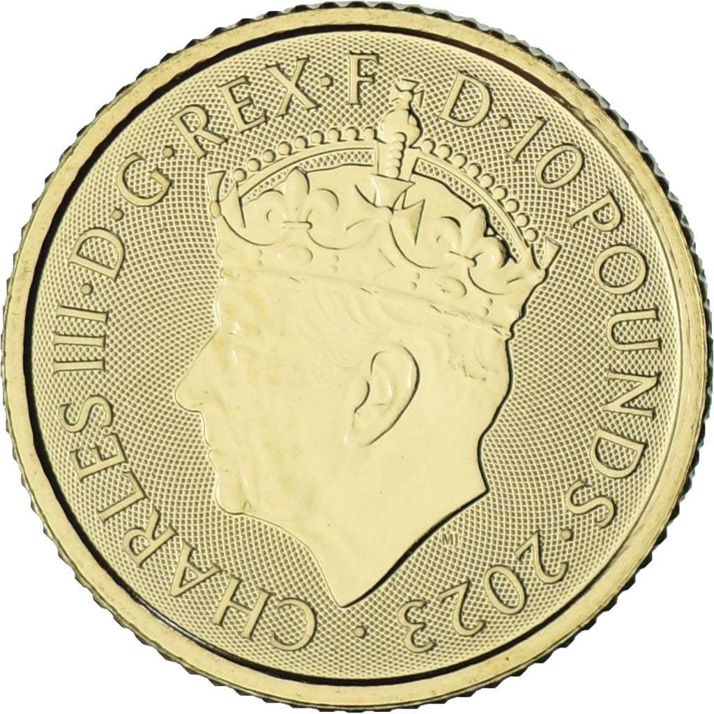 Gran Bretaña, 10 Pounds, 1/10 Oz, Coronation of King Charles III, 2023, British