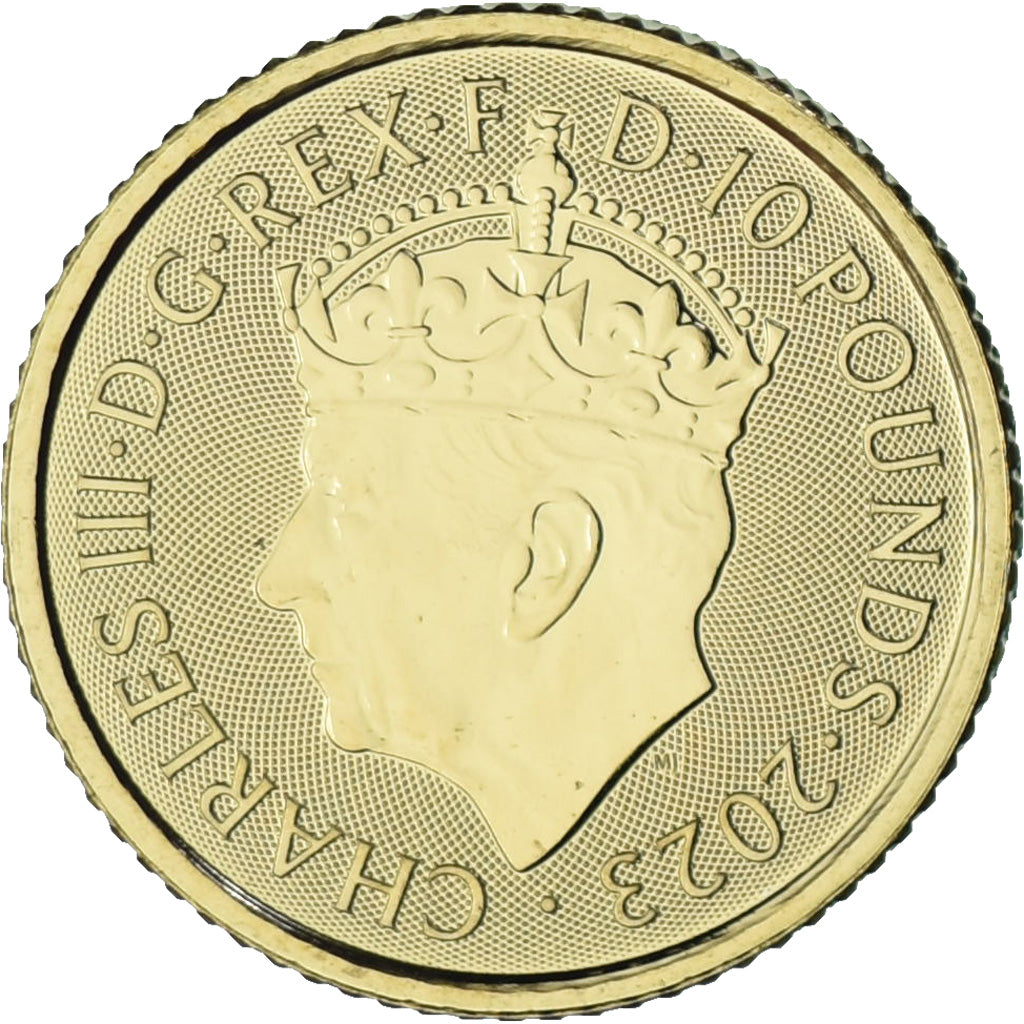 Great Britain, 10 Pounds, 1/10 Oz, Coronation of King Charles III, 2023, Royal
