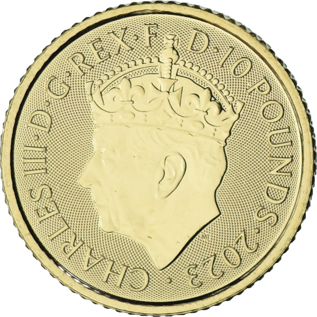 Great Britain, 10 Pounds, 1/10 Oz, Coronation of King Charles III, 2023, Royal