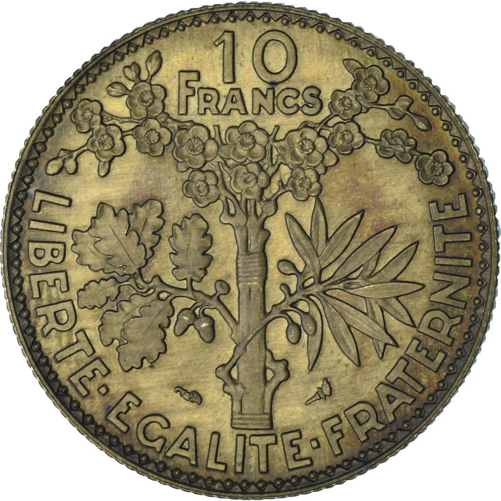 Francja, 10 Francs, Concours de Bazor, 1929, Paris, PRÓBA, Brązal, MS(64)