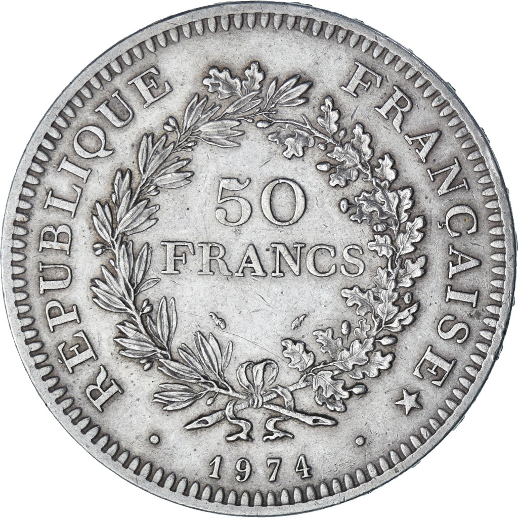 Frankrijk, 50 Francs, Hercule, 1974, Paris, Avers 20 francs, Zilver, PR