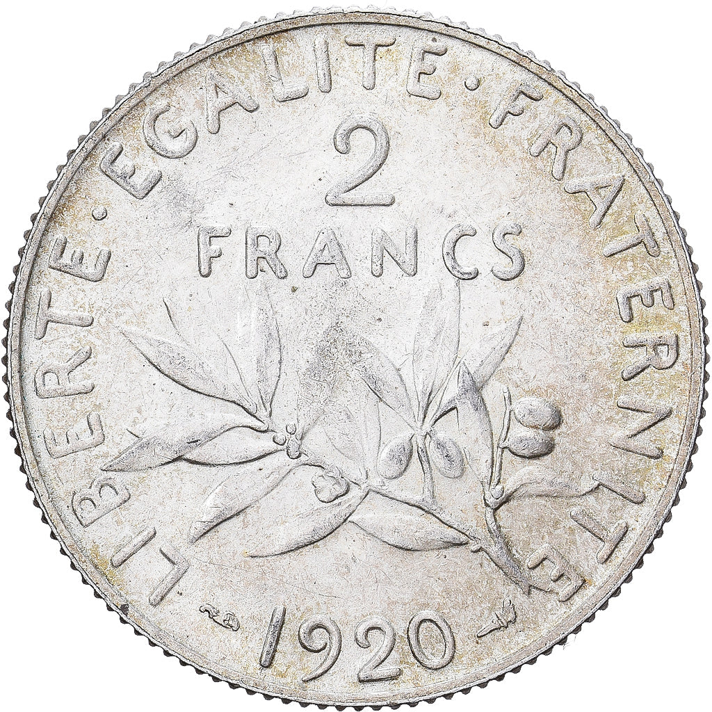 Francia, 2 Francs, Semeuse, 1920, Paris, Argento, SPL, Gadoury:532, KM:845.1