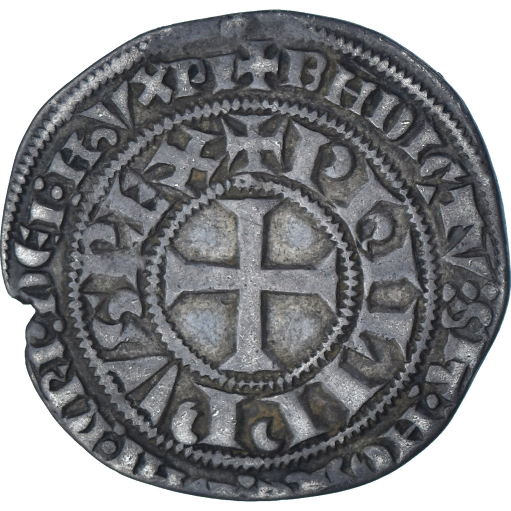 Frankrijk, Philippe IV le Bel, Gros Tournois à l'O rond, 1285-1290, Zilver
