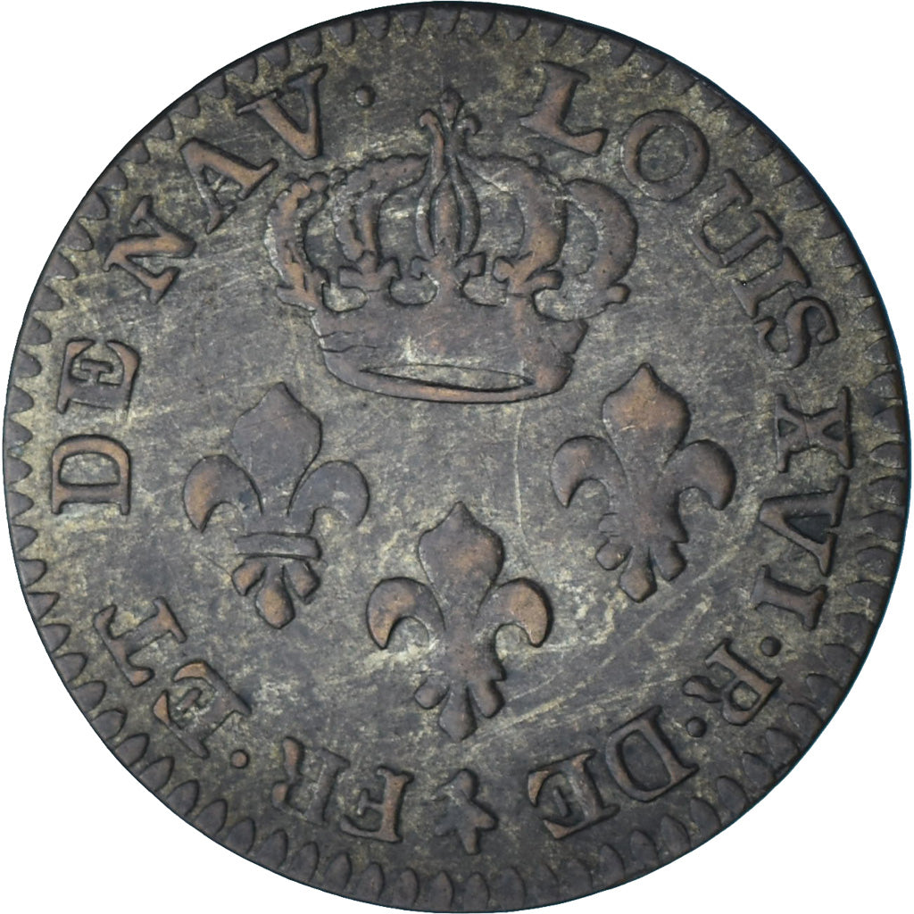 Guyana, Louis XVI, 2 Sous, Colonie de Cayenne, 1789, Paris, Rame, MB