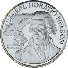 Jamaica, 10 Dollars, Amiral H. Nelson, 1976, Franklin Mint, Proof, Silver