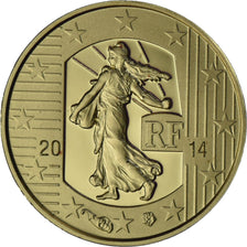 France, Semeuse, 5 Euro, Charles le Chauve, 2014, Paris, MS(65-70), Gold