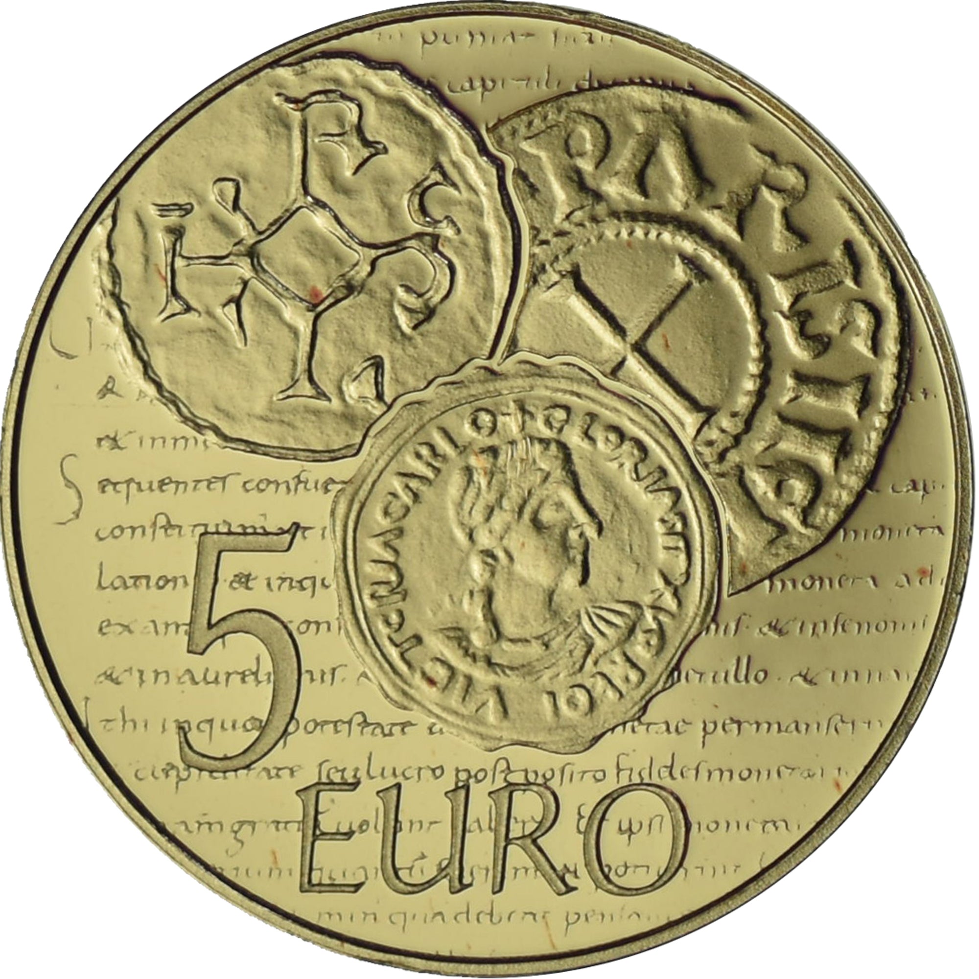 France, Semeuse, 5 Euro, Charles le Chauve, 2014, Paris, MS(65-70), Gold