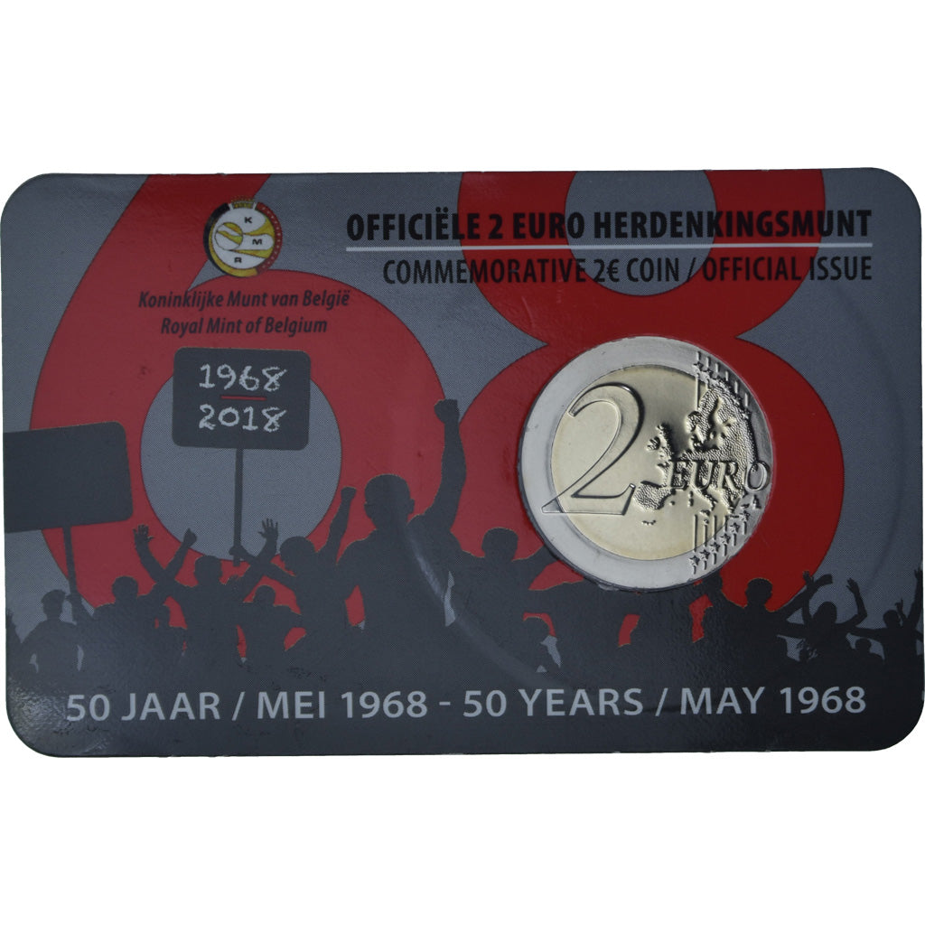 Belgique, Chute du mur de Berlin, 2 Euro, 2018, Bruxelles, Coin card, FDC