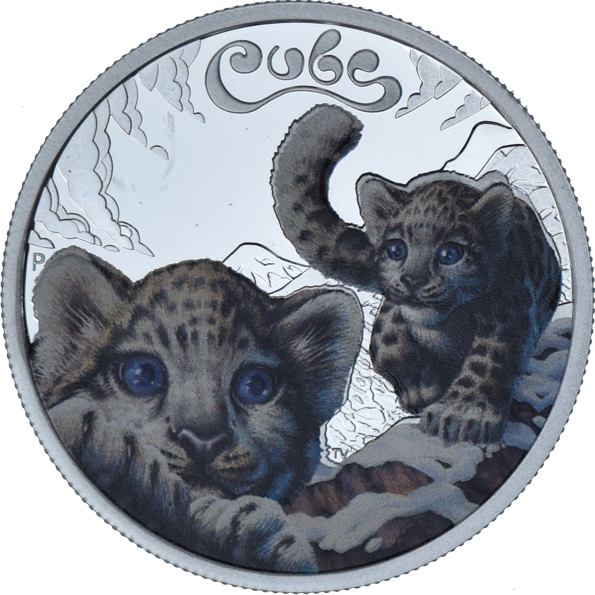 Tuvalu, Elizabeth II, 50 Cents - 1/2 Oz, Snow Leopard, 2016, Colorized.Proof