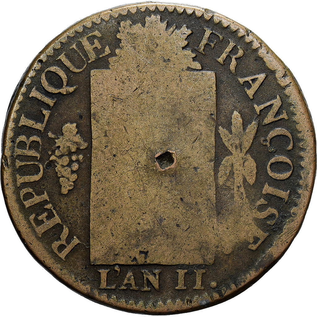 Frankreich, Sol aux Balances, 1793 - AN II, Strasbourg, Kupfer, SGE+, Gadoury:19
