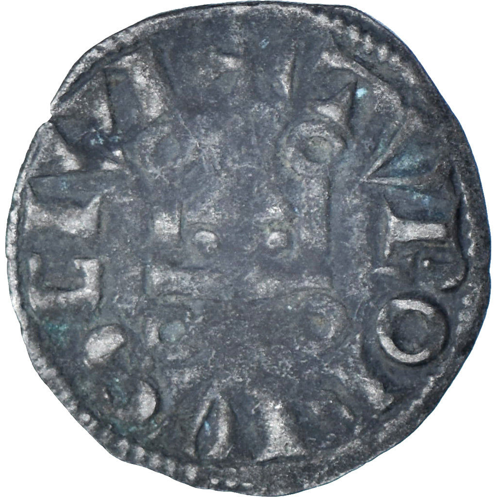 Francja, Louis VIII-IX, Denier Tournois, 1223-1244, Bilon, VF(20-25)