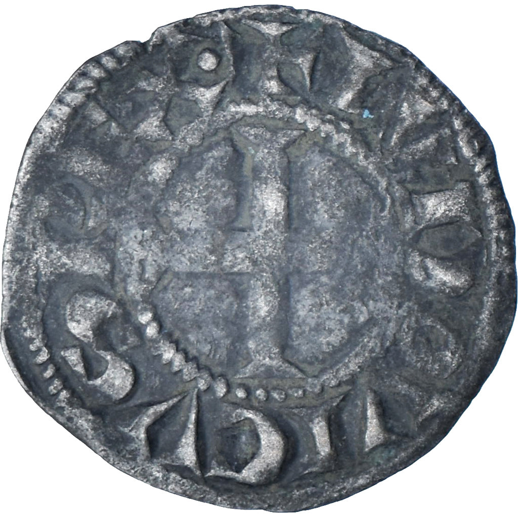 Francja, Louis VIII-IX, Denier Tournois, 1223-1244, Bilon, VF(20-25)