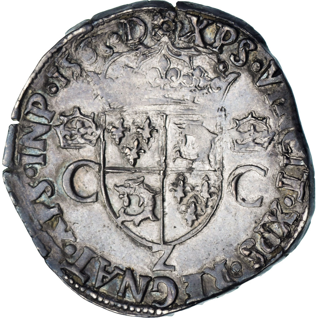 França, Charles IX, Teston du Dauphiné, 1563, Grenoble, Prata, VF(30-35)