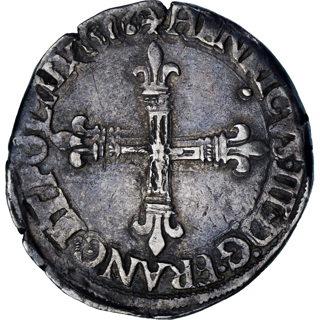 Francia, Henri III, 1/4 Ecu, 1586, Nantes, Argento, MB+, Gadoury:494
