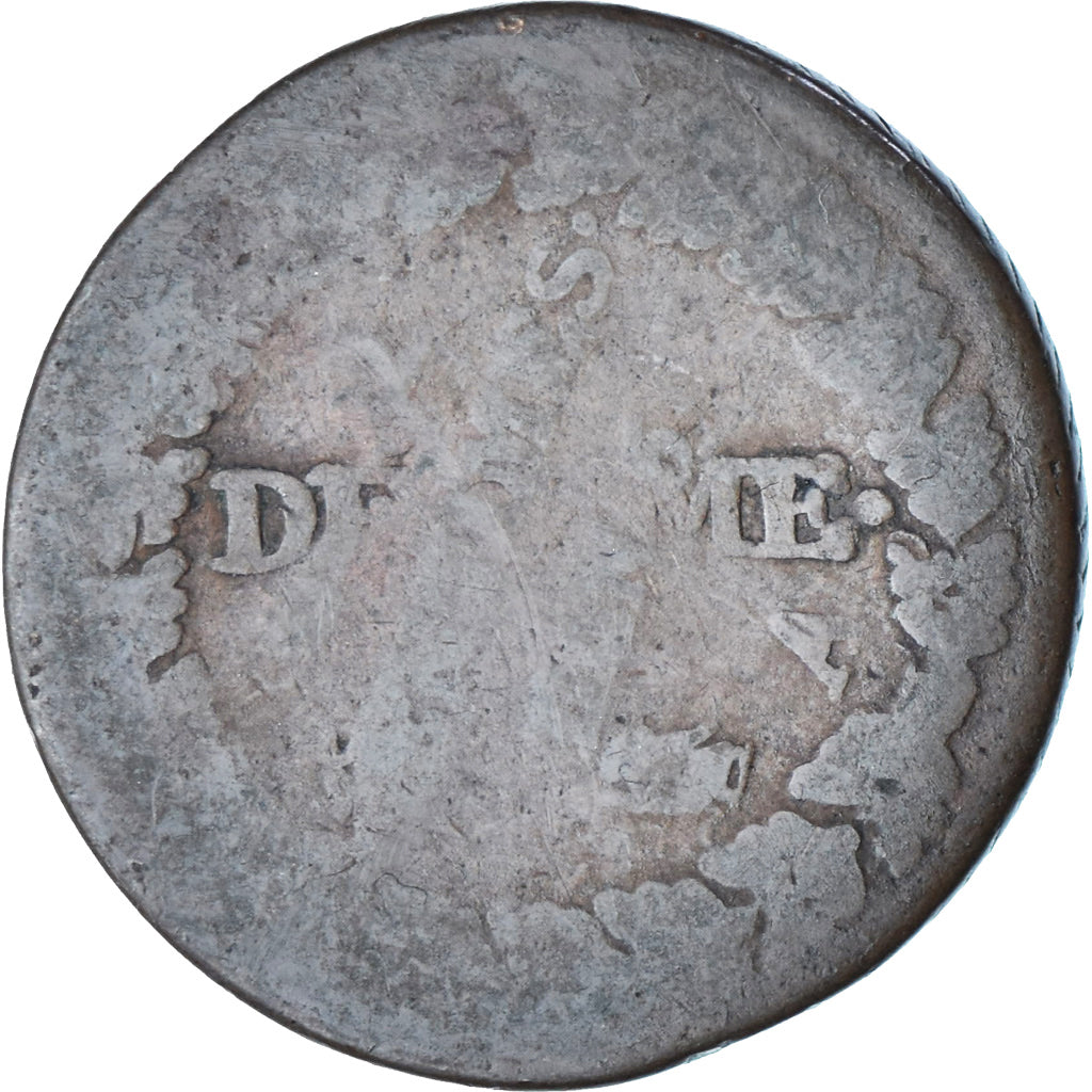 Frankrijk, 5 Centimes, Dupré, AN 5, Paris, Surfrappe du Décime, Koper, ZG