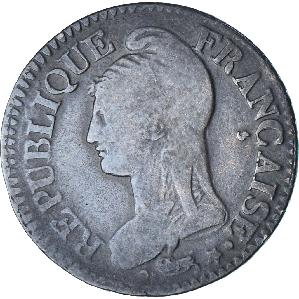 França, 5 Centimes, Dupré, AN 5, Paris, Cobre, VF(20-25), Gadoury:126