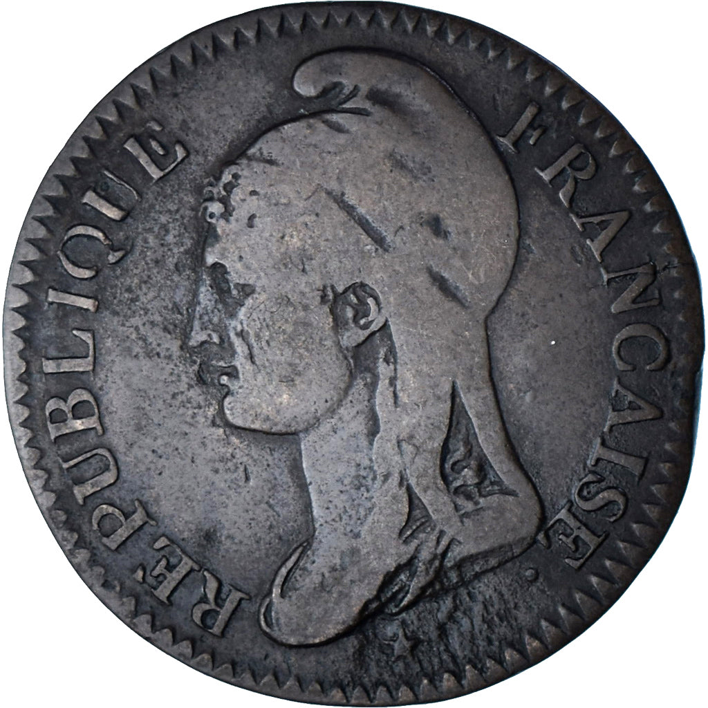 França, 25 Centimes, Dupré, AN 3, Paris, ENSAIO, Cobre, F(12-15), Gadoury:341a